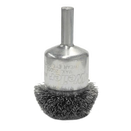 Weiler 1-1/4" Circular Flared Crimped Wire End Brush .008" Steel Fill 10035
